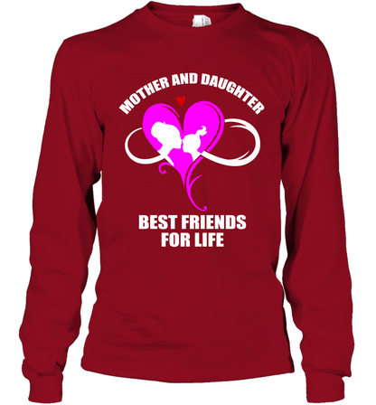 Mother And Daughter Best Friends For Life Shirt Long Sleeve T-Shirt Cardinal Red