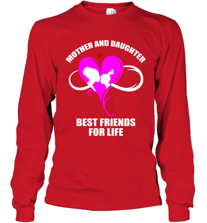 Mother And Daughter Best Friends For Life Shirt Long Sleeve T-Shirt Red