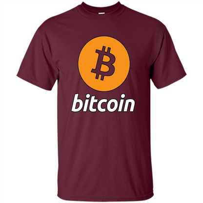 Bitcoin Logo Cryptocurrency BTC T-shirt Maroon