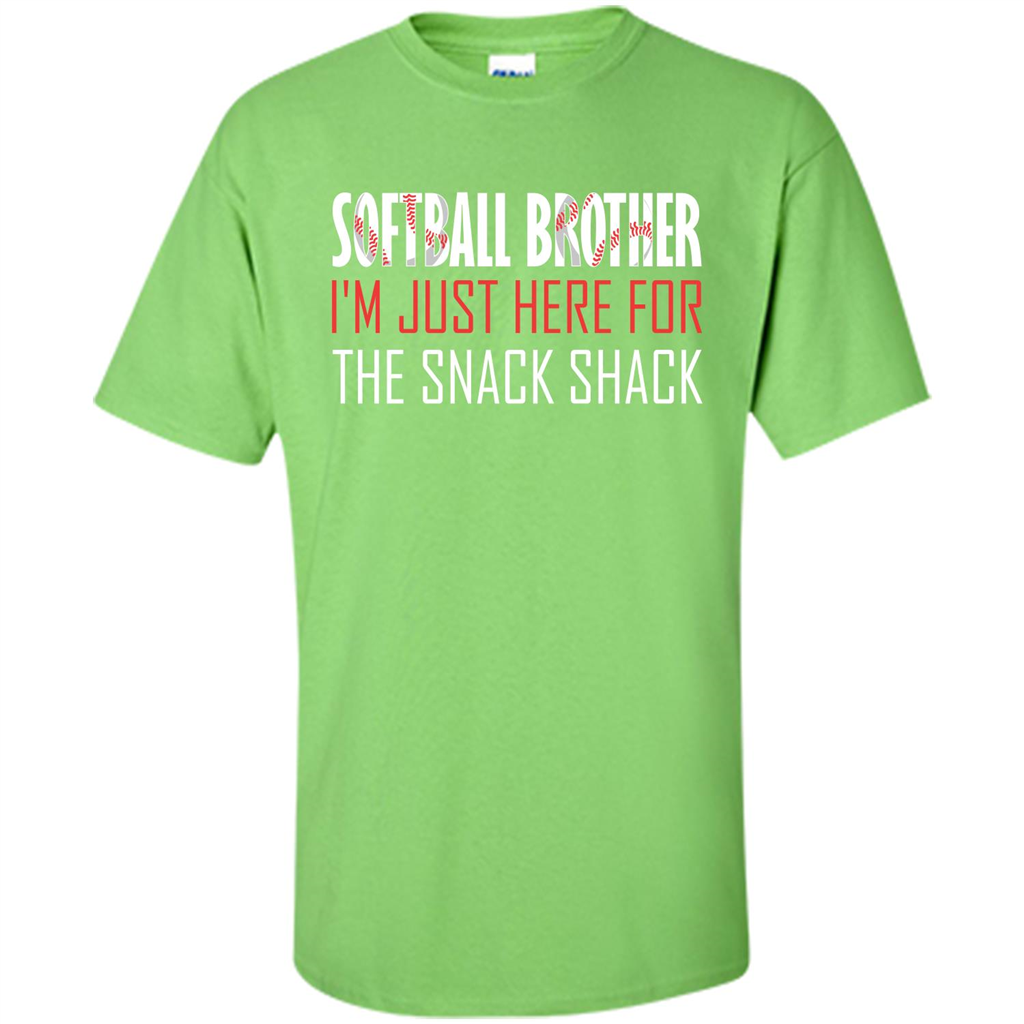 Softball Brother T-shirt I'm Just Here For The Snack Shack Lime