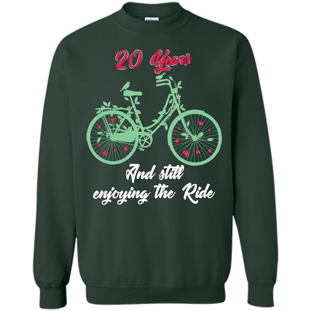 Anniversary T-shirt 20 Years And Still Enjoying The Ride Forest Green