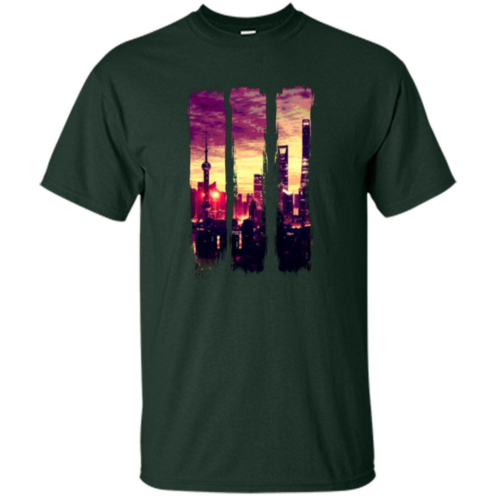 Sunset City T-shirt Forest Green