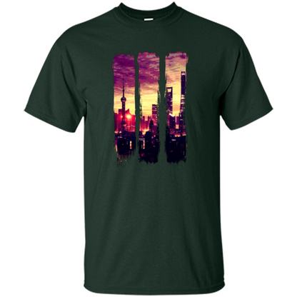 Sunset City T-shirt Forest Green