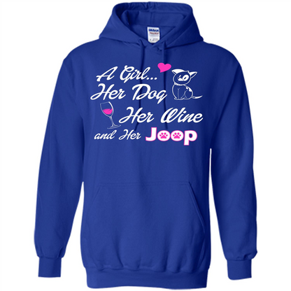 Dog T-shirt A Girl Her Dog Her Wine And Her Joop T-shirt Royal