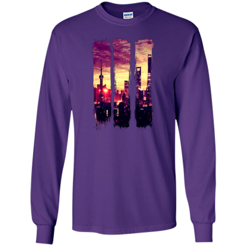 Sunset City T-shirt Purple