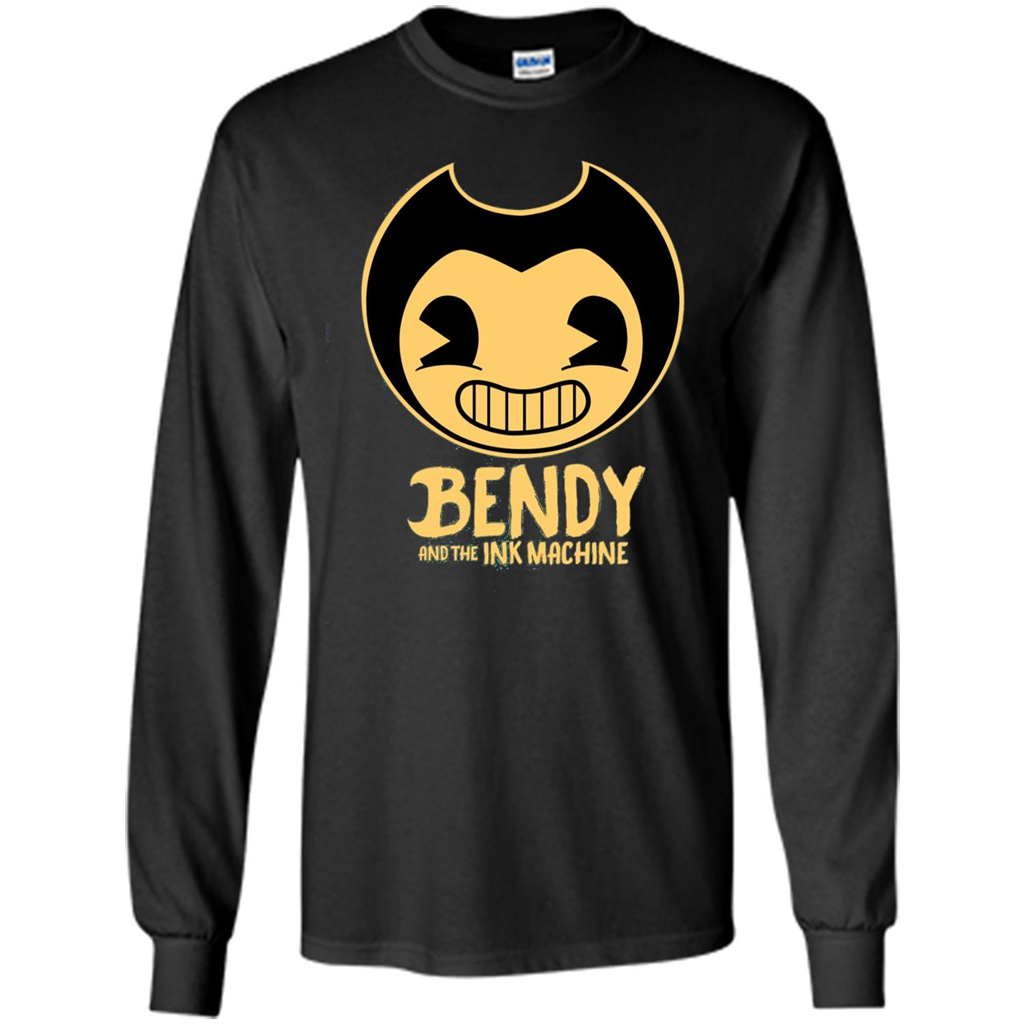 Cartoon Internet Game T-shirt Bendy And The Ink Machine Black