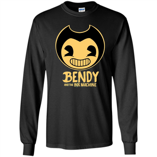 Cartoon Internet Game T-shirt Bendy And The Ink Machine Black