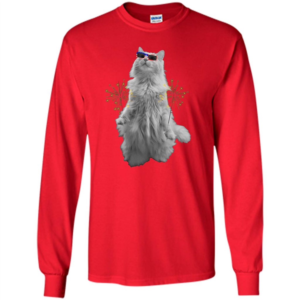 Funny Patriot Cat T-shirt Meowica Red