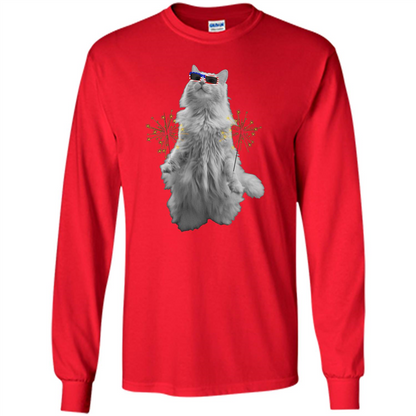 Funny Patriot Cat T-shirt Meowica Red