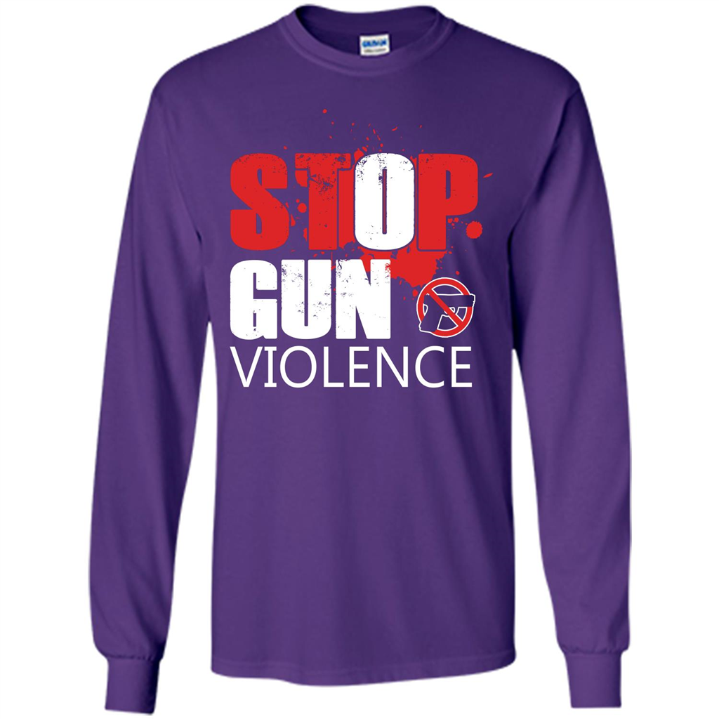 Gun T-shirt Stop Gun Violence T-shirt Purple