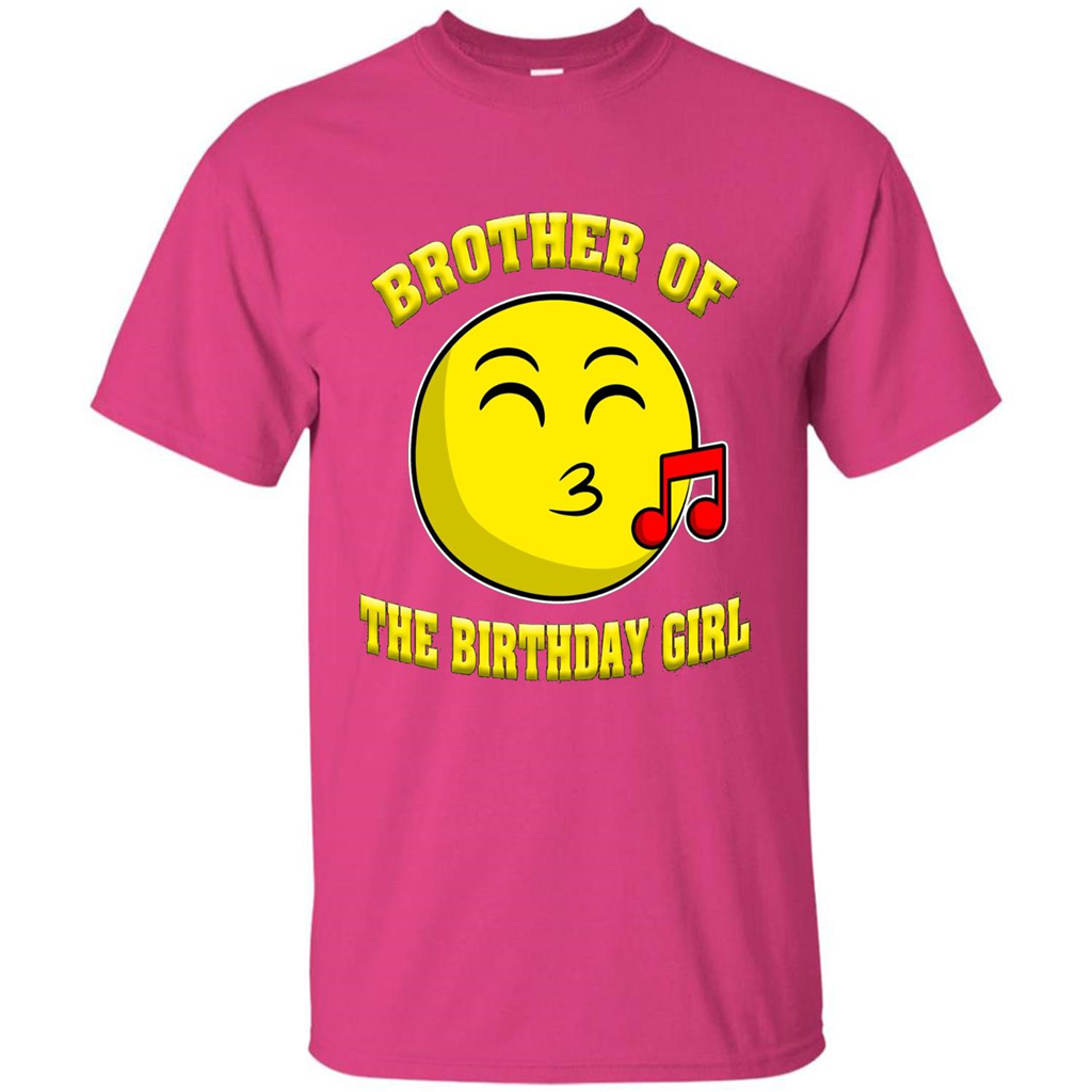 Brother Of The Birthday Girl Emoji T-shirt Heliconia