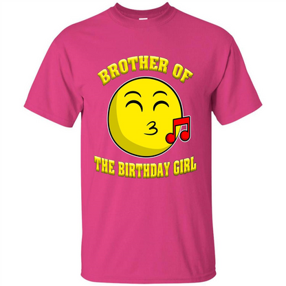 Brother Of The Birthday Girl Emoji T-shirt Heliconia