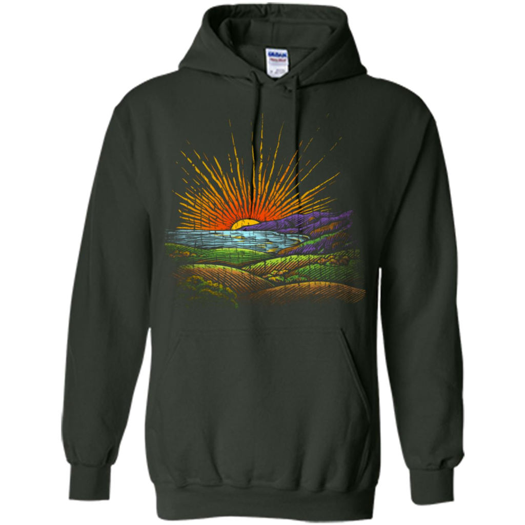 Sunrise In The Morning T-Shirt Forest Green