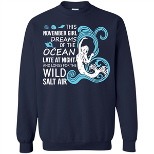This November Girl Dreams Of The Ocean Late At Night T-shirt
