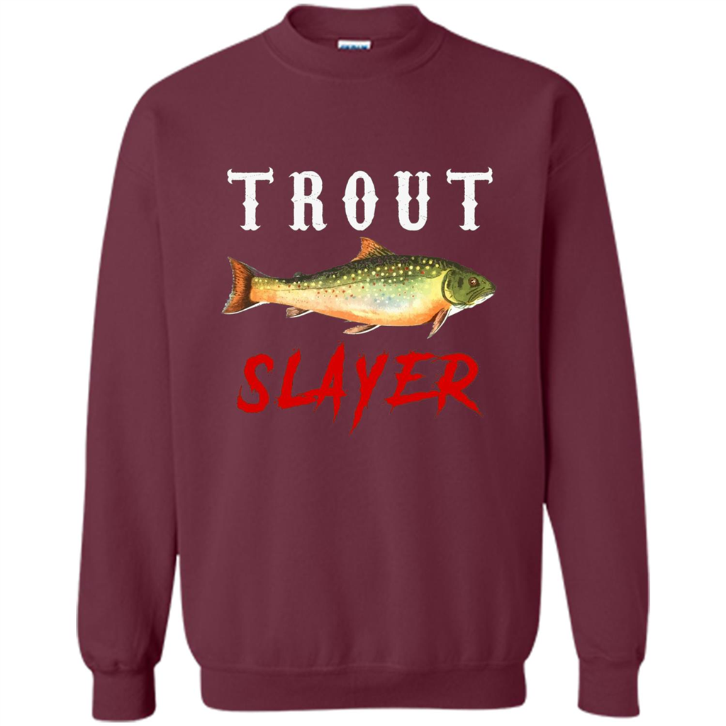 Fisherman T-shirt Trout Slayer T-Shirt Maroon