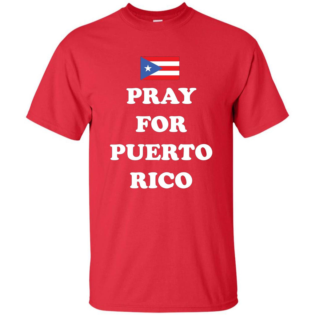 Pray For Puerto Rico Support T-Shirt Red