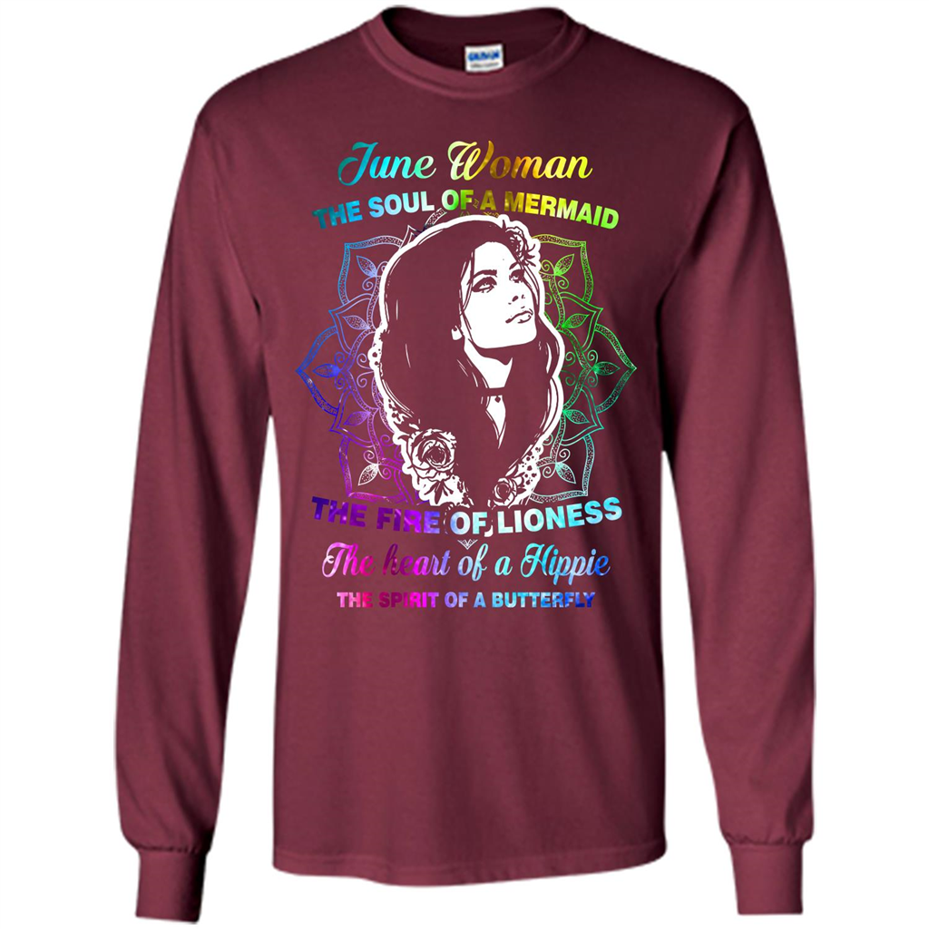 June Woman T-shirt The Heart Of A Hippie Maroon