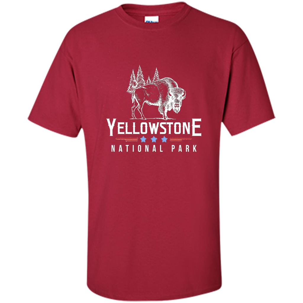 Yellowstone National Park Wyoming Buffalo T-shirt Cardinal