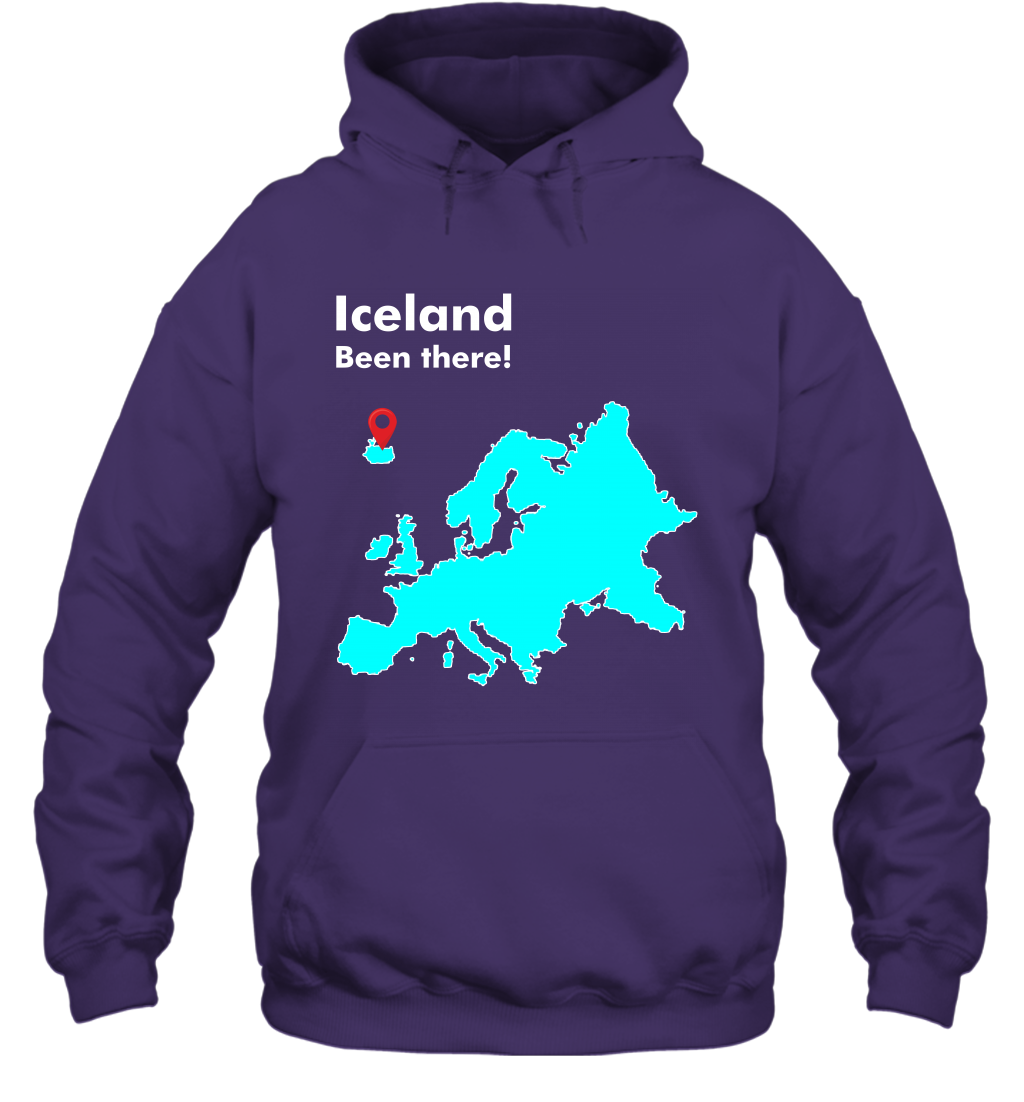 Iceland Been There Map Shirt Hoodie Hoodie Purple