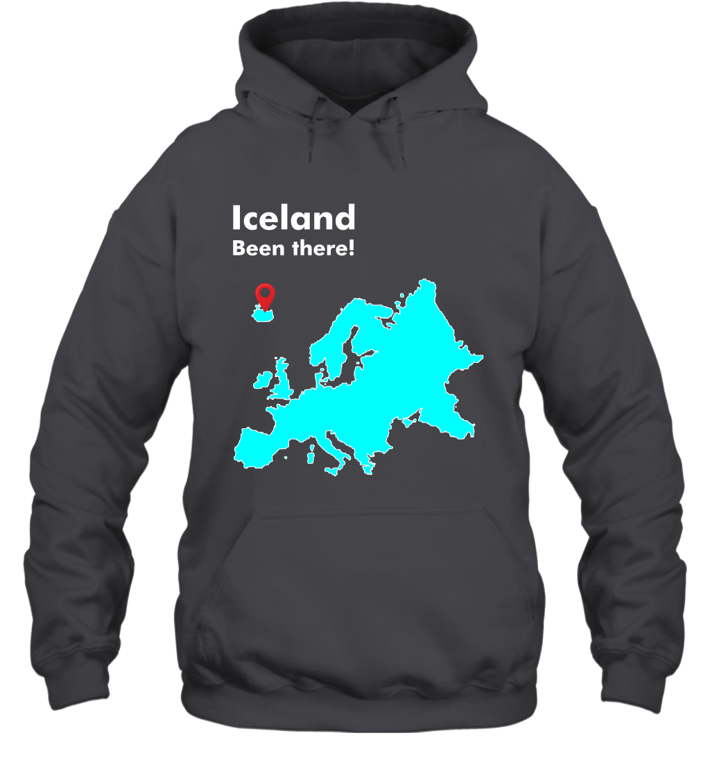 Iceland Been There Map Shirt Hoodie Hoodie Dark Heather