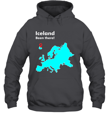 Iceland Been There Map Shirt Hoodie Hoodie Dark Heather