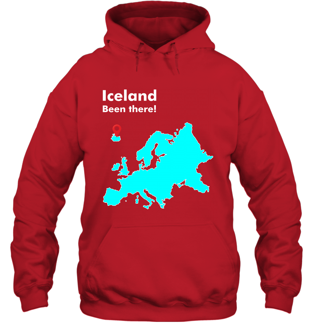 Iceland Been There Map Shirt Hoodie Hoodie Red