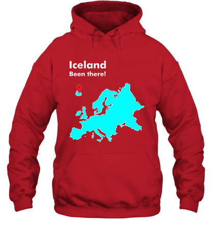 Iceland Been There Map Shirt Hoodie Hoodie Red