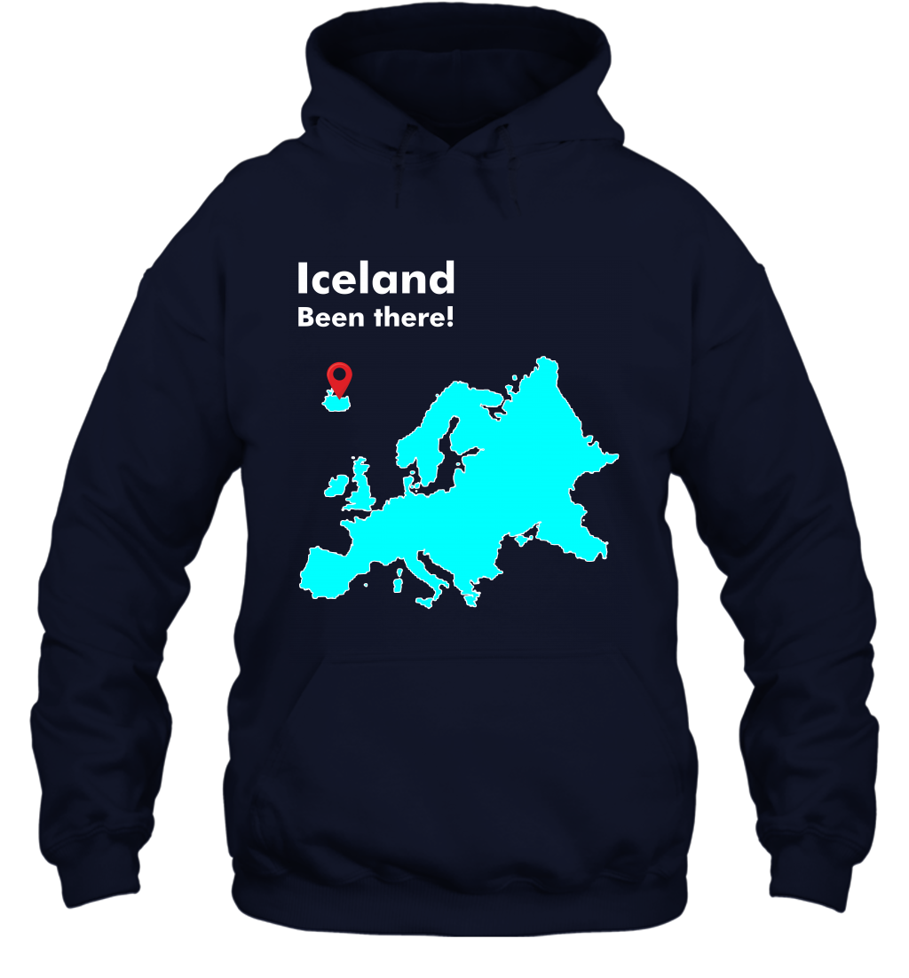 Iceland Been There Map Shirt Hoodie Hoodie Navy