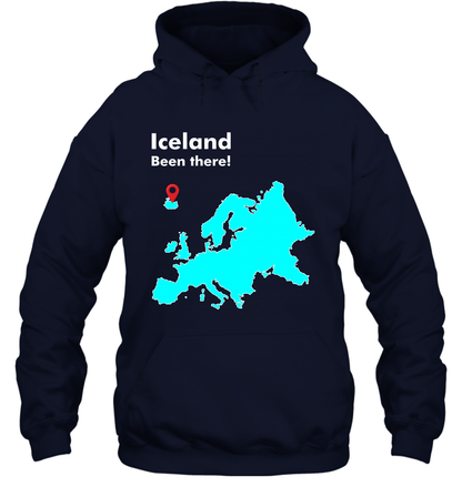 Iceland Been There Map Shirt Hoodie Hoodie Navy