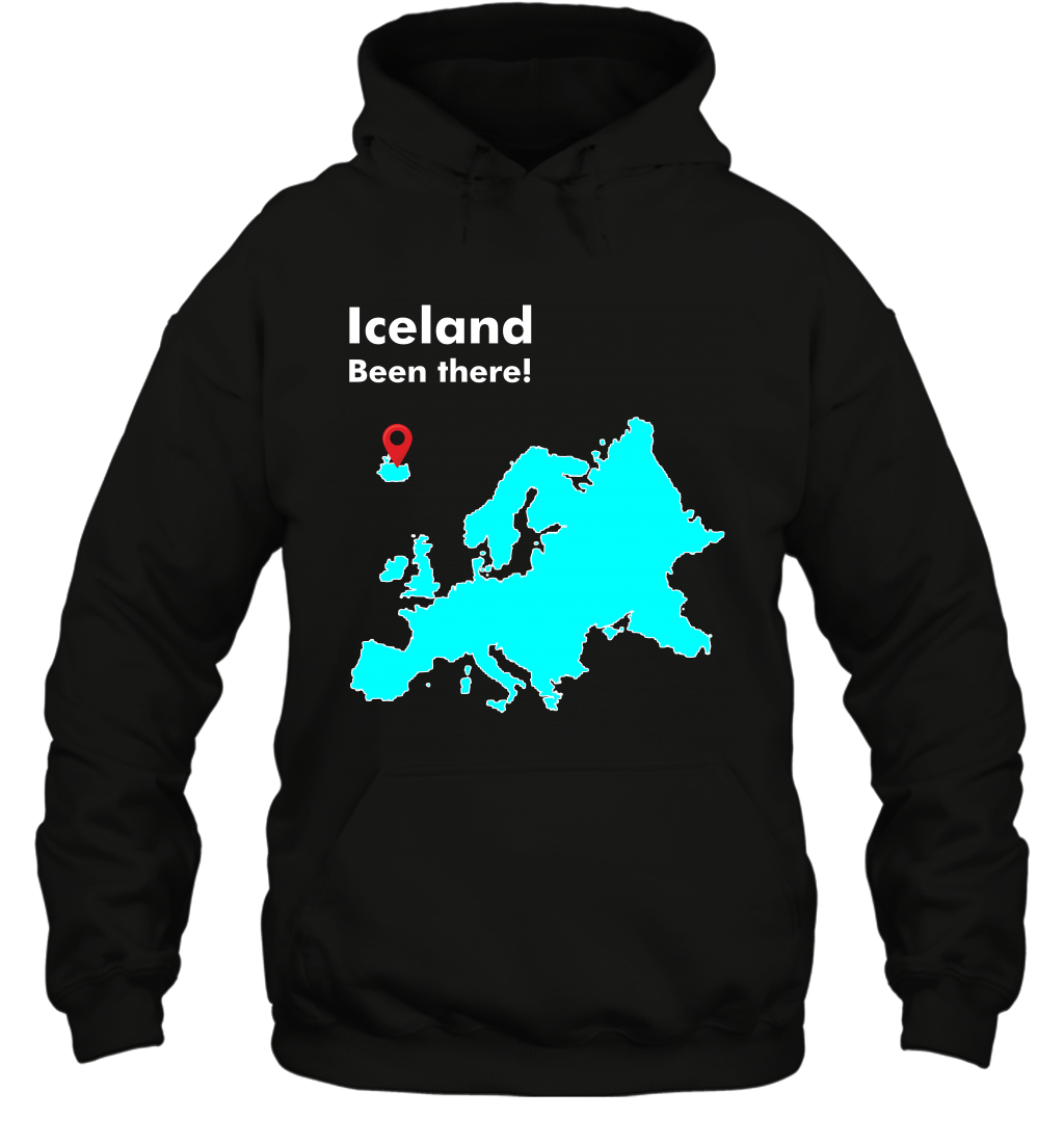 Iceland Been There Map Shirt Hoodie Hoodie Black