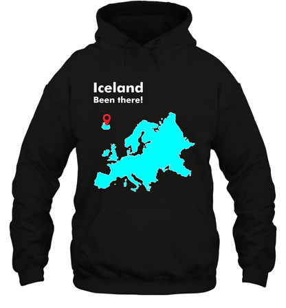 Iceland Been There Map Shirt Hoodie Hoodie Black