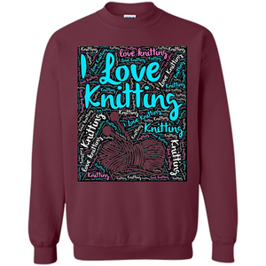 Knitting Wordcloud Knitter T-shirt Love Knitting