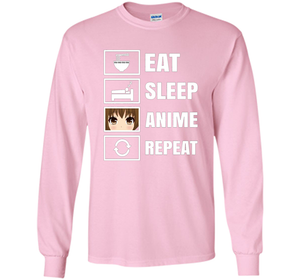 Eat Sleep Anime Repeart T-Shirt Funny Anime Geek cool shirt