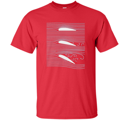 Airplane Wing T-shirt Aerospace Airfoil Stall Diagram Red