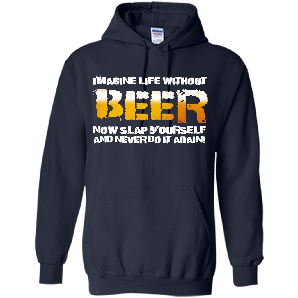 Beer T-shirt Imagine Life Without Beer Navy