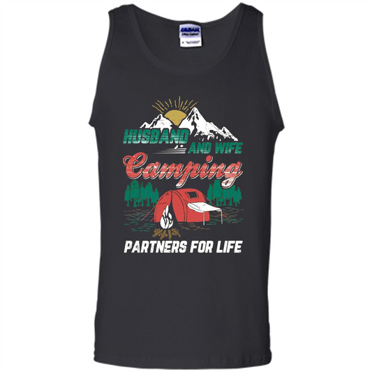 Husband And Wife T-shirt Camping Partners For Life T-Shirt Black