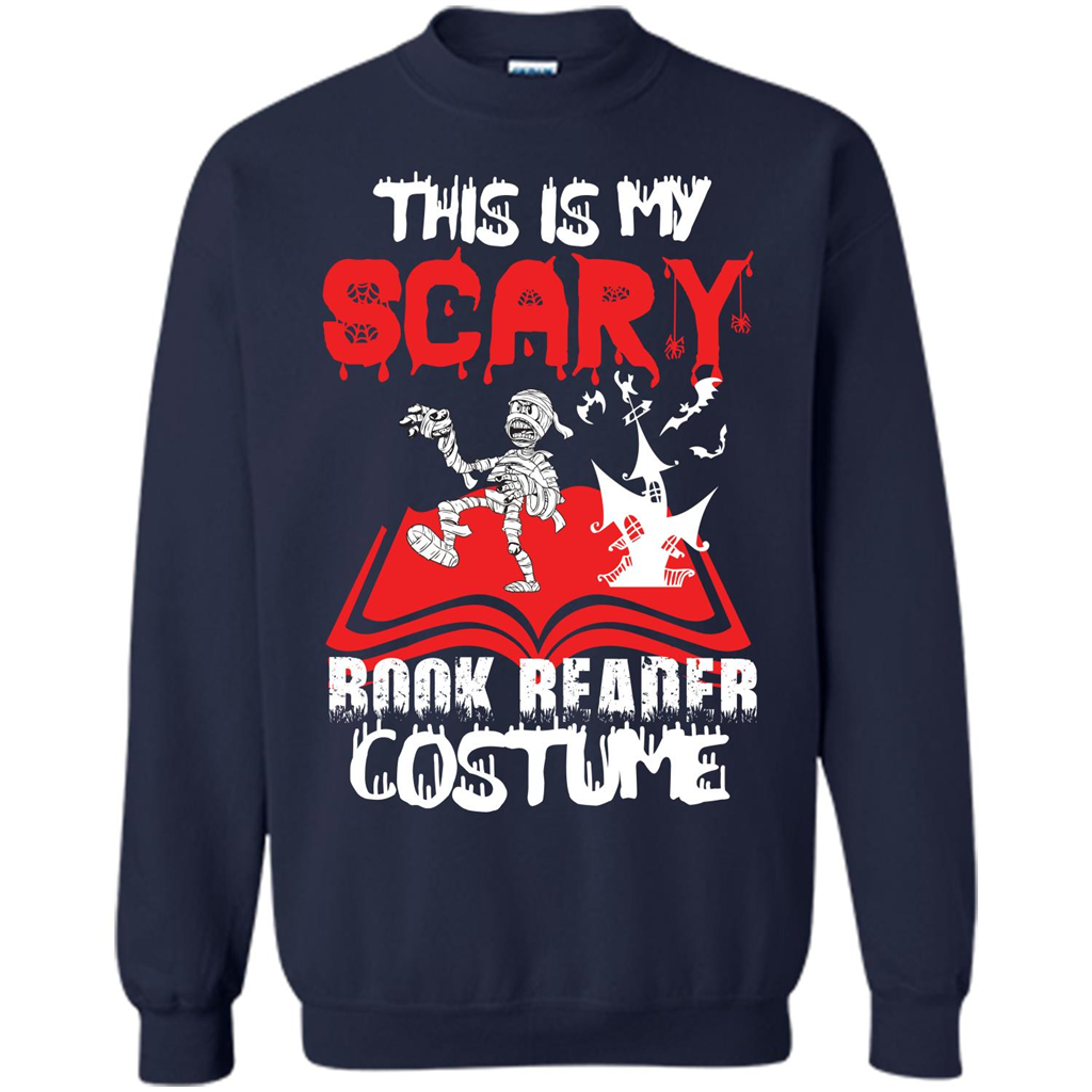 Halloween T-shirt This Is My Scary Book Reader Costume T-shirt Navy