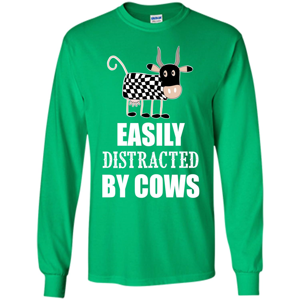 Cow T-shirt Easily Distracted By Cows T-shirt Irish Green