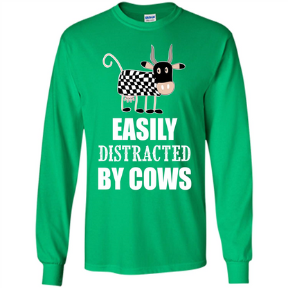 Cow T-shirt Easily Distracted By Cows T-shirt Irish Green