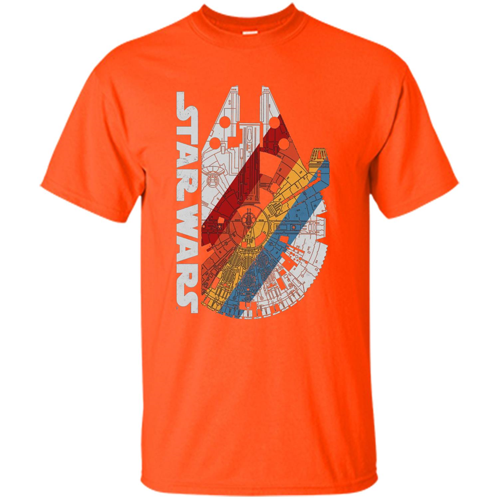 Movie T-shirt The Millennium Falcon Wears Retro Stripes T-shirt Orange