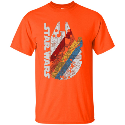 Movie T-shirt The Millennium Falcon Wears Retro Stripes T-shirt Orange