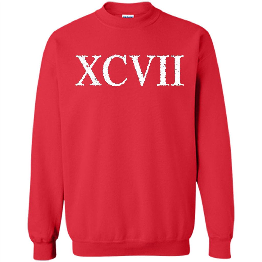 Roman Numeral 97 XCVII T-shirt Red