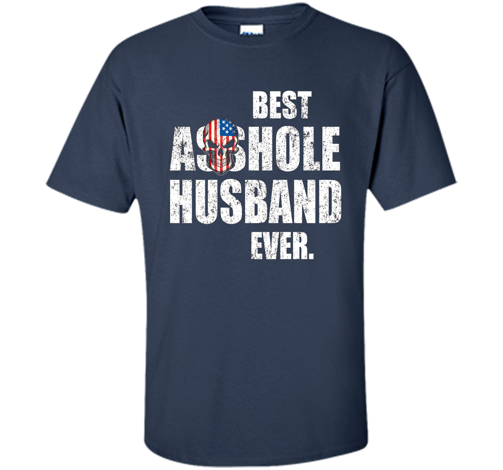 Mens Best Asshole Husband Ever T-shirt Funny Husband Navy