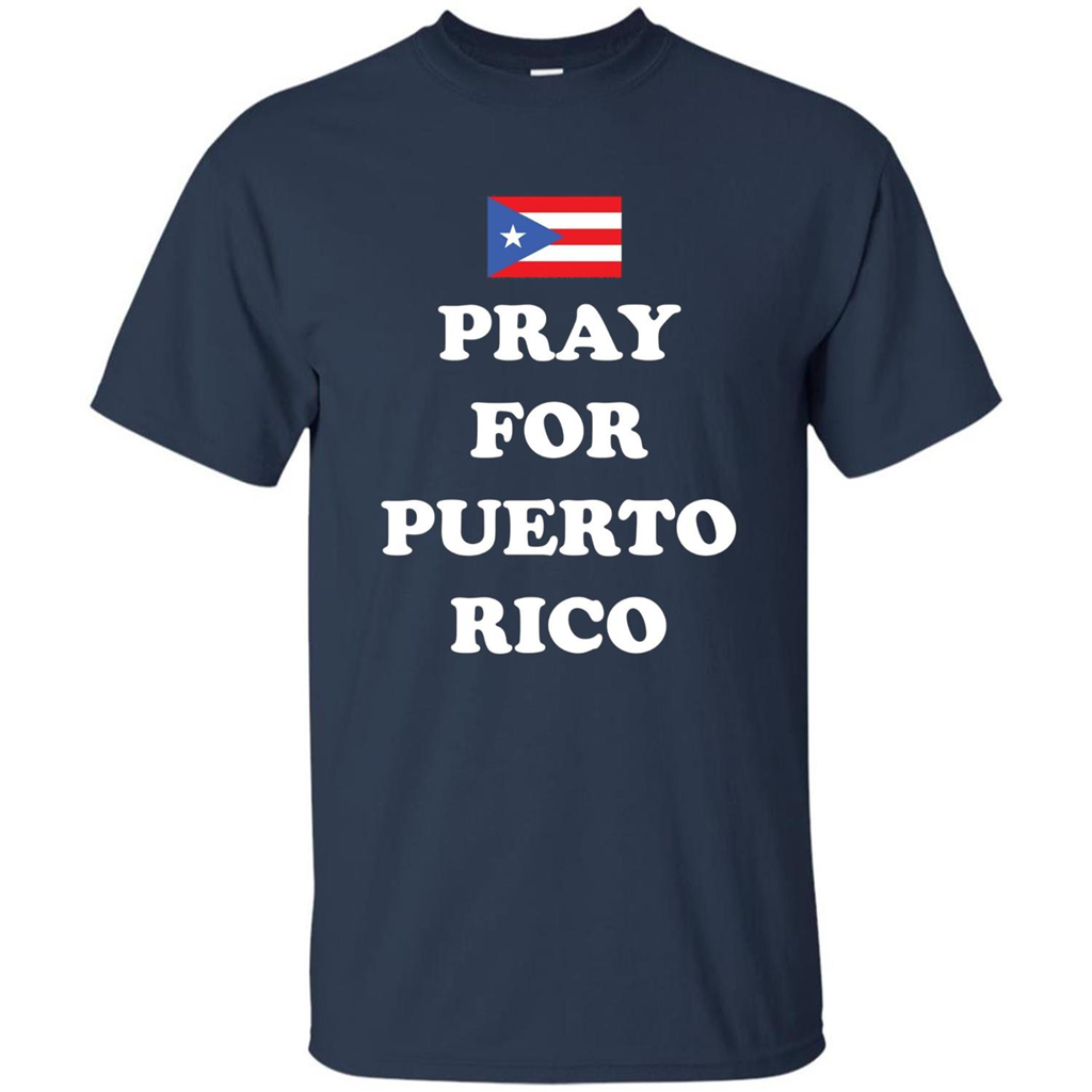 Pray For Puerto Rico Support T-Shirt Navy