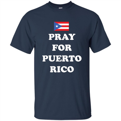 Pray For Puerto Rico Support T-Shirt Navy