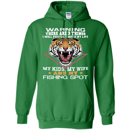 Fisherman T-shirt Warning There Are 3 Things I Will Protect With My Life Irish Green