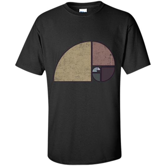 Distressed Geometric Fibonacci Spiral T-sihrt Black