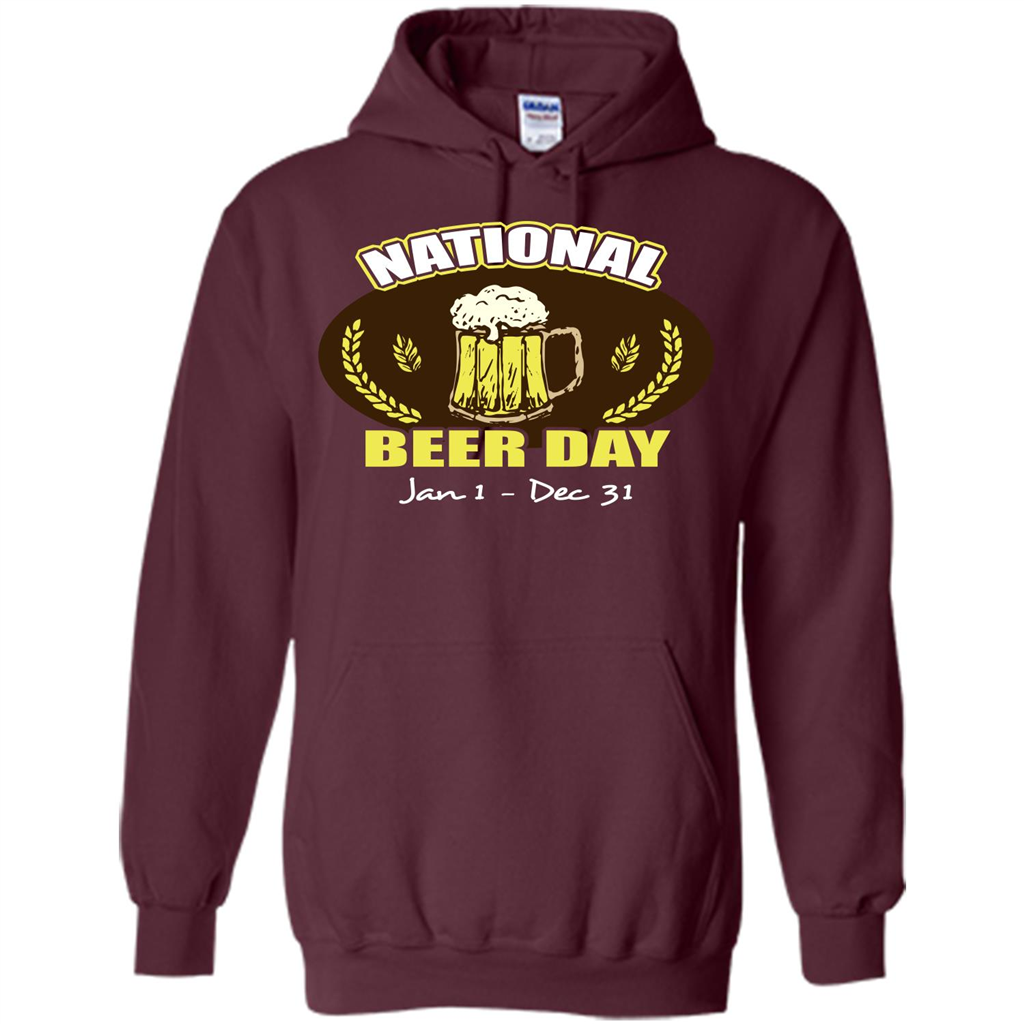 Beer T-shirt National Beer Day Jan1-Dec 31 Maroon