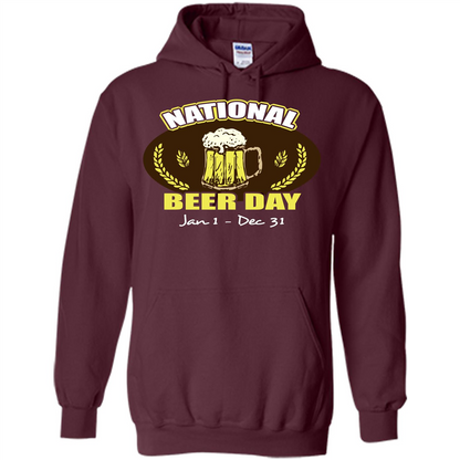 Beer T-shirt National Beer Day Jan1-Dec 31 Maroon