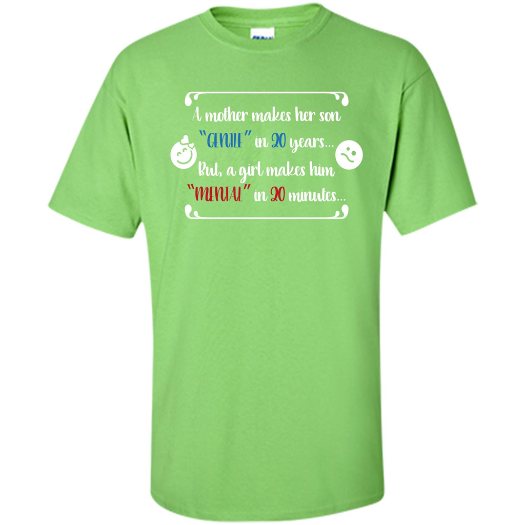 Funny T-shirt A Girl Makes Him Mental In 20 Minuutes Lime